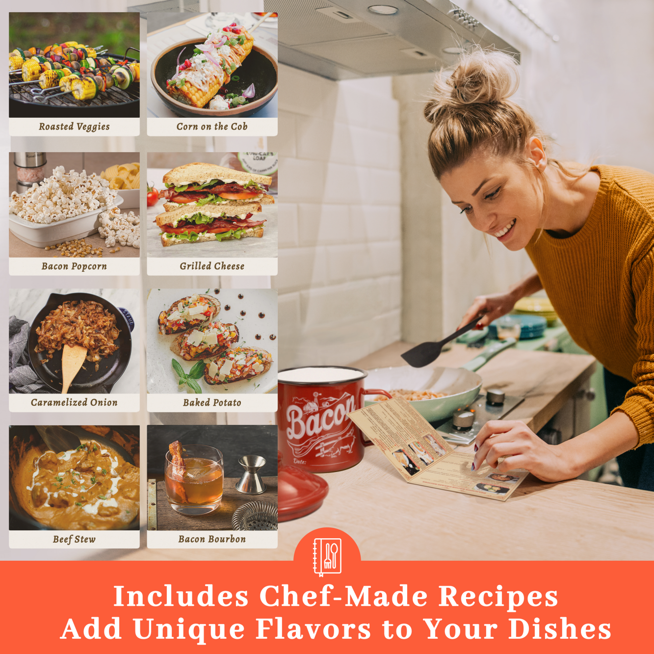 Bacon Grease Container with Strainer - With Food-Grade Silicone Spatula, 46oz Large Enamel Rustic Farmhouse Fat Container