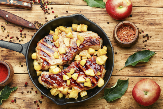 Pork Chops with an Apple Bacon Sauce